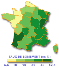 carte taux de boisement